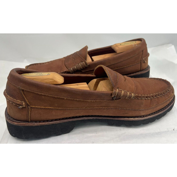 Sequoia by Allen Edmonds Penny Loafers Men’s 11D Brown Slip On Round Toe Nubuck